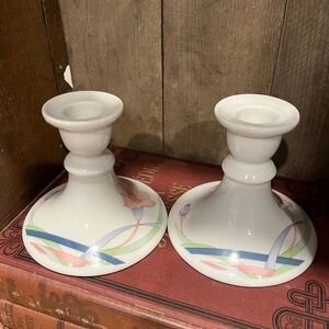 🕯️ TUSCANY COLLECTION – Set of 2 Porcelain Candle Holders